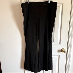Lane Bryant Black Pull On Pants with Button Detail